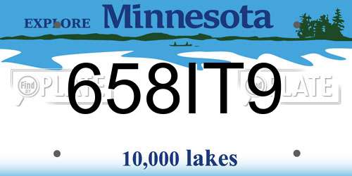 658IT9 Minnesota License Plate