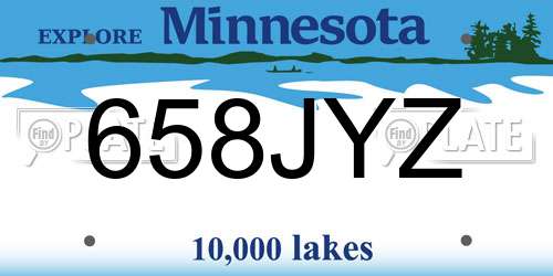 658JYZ Minnesota License Plate