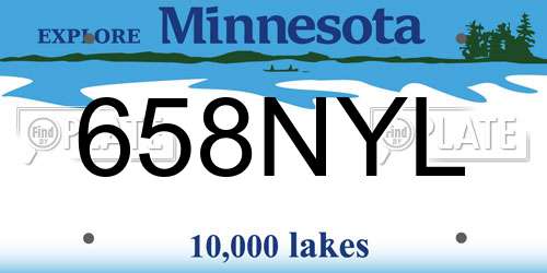 658NYL Minnesota License Plate