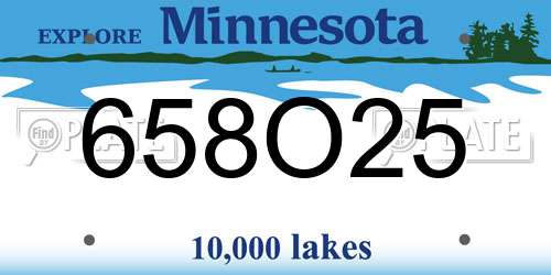 658O25 Minnesota License Plate