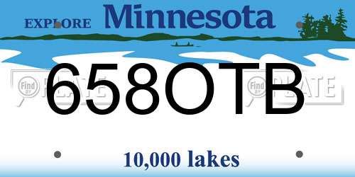 658OTB Minnesota License Plate