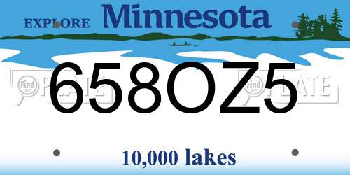 658OZ5 Minnesota License Plate