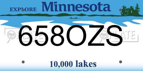 658OZS Minnesota License Plate