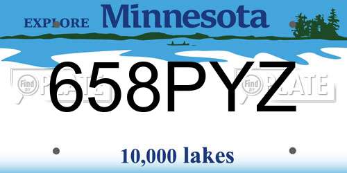 658PYZ Minnesota License Plate