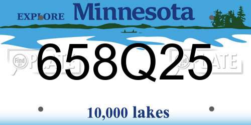 658Q25 Minnesota License Plate
