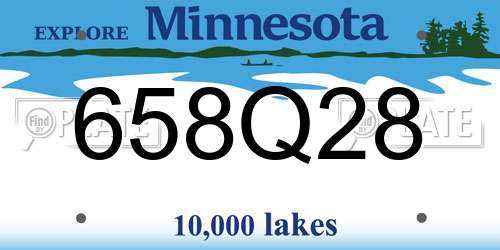 658Q28 Minnesota License Plate