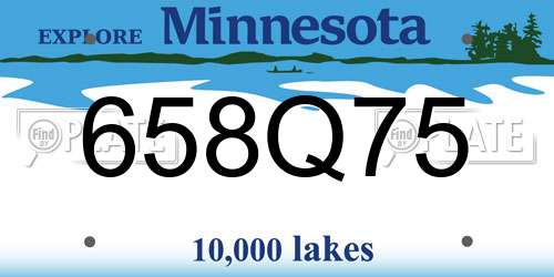 658Q75 Minnesota License Plate