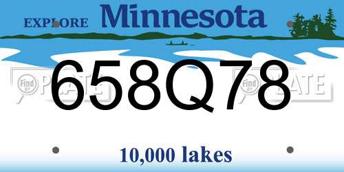 658Q78 Minnesota License Plate
