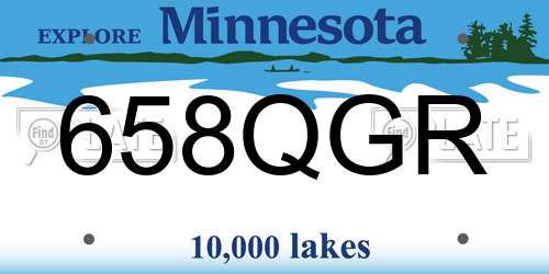 658QGR Minnesota License Plate