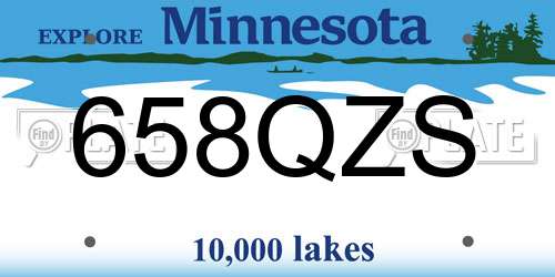 658QZS Minnesota License Plate
