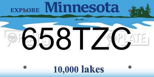 658TZC Minnesota License Plate