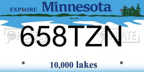 658TZN Minnesota License Plate