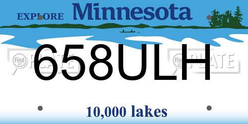 658ULH Minnesota License Plate