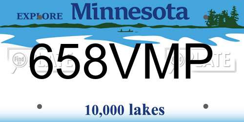 658VMP Minnesota License Plate