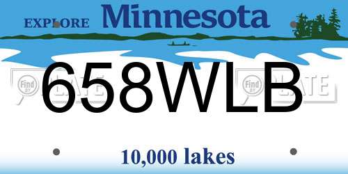 658WLB Minnesota License Plate