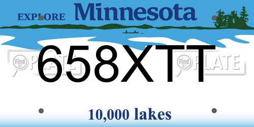 658XTT Minnesota License Plate