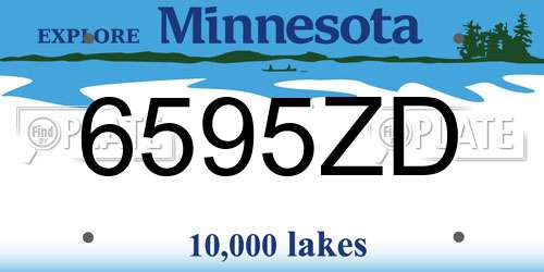 6595ZD Minnesota License Plate