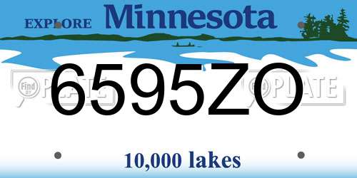 6595ZO Minnesota License Plate