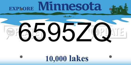 6595ZQ Minnesota License Plate