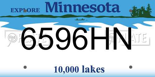 6596HN Minnesota License Plate