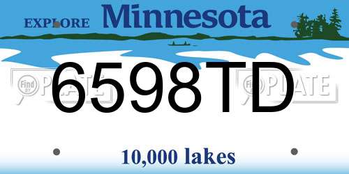 6598TD Minnesota License Plate