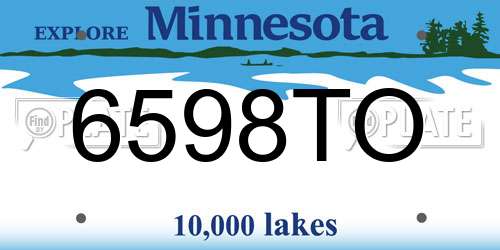 6598TO Minnesota License Plate