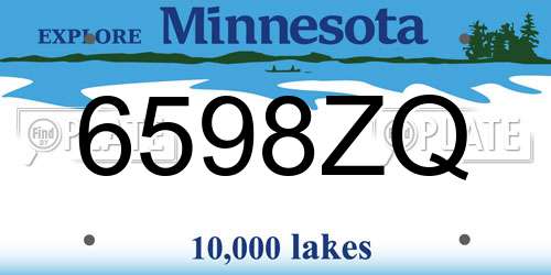 6598ZQ Minnesota License Plate