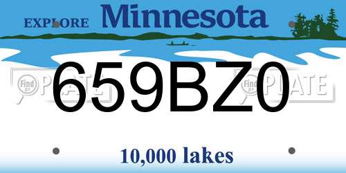 659BZ0 Minnesota License Plate
