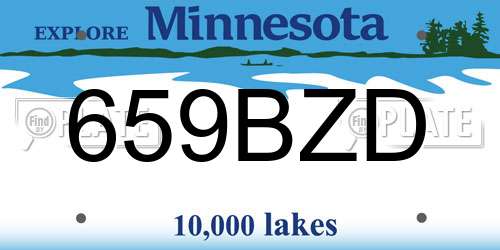 659BZD Minnesota License Plate