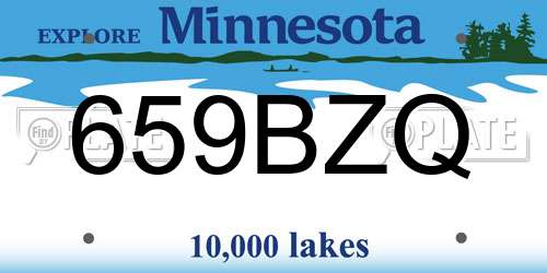 659BZQ Minnesota License Plate