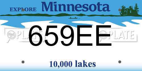 659EE Minnesota License Plate