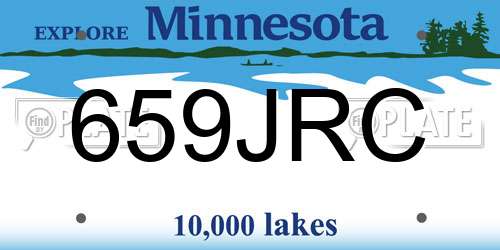659JRC Minnesota License Plate