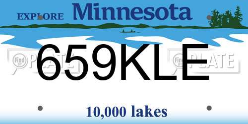 659KLE Minnesota License Plate