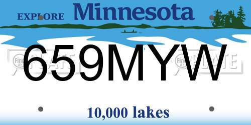 659MYW Minnesota License Plate