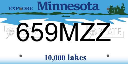 659MZZ Minnesota License Plate
