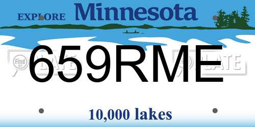 659RME Minnesota License Plate