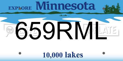 659RML Minnesota License Plate