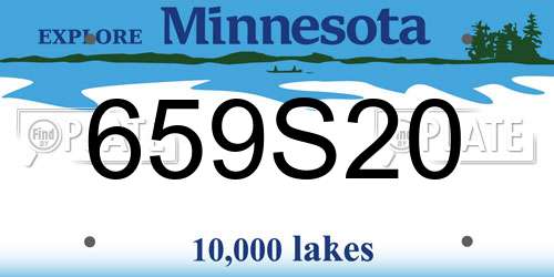 659S20 Minnesota License Plate