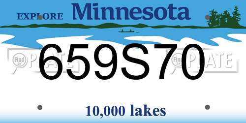 659S70 Minnesota License Plate