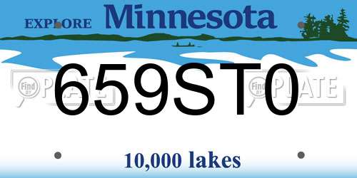 659ST0 Minnesota License Plate