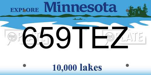 659TEZ Minnesota License Plate