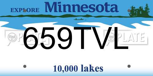 659TVL Minnesota License Plate