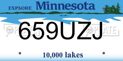 659UZJ Minnesota License Plate