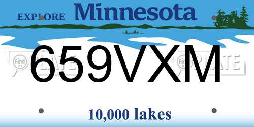 659VXM Minnesota License Plate
