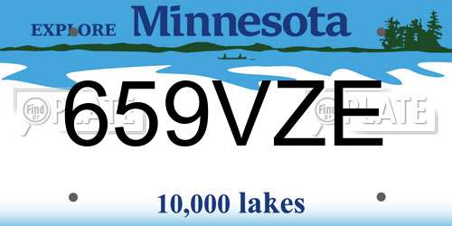 659VZE Minnesota License Plate
