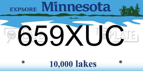 659XUC Minnesota License Plate