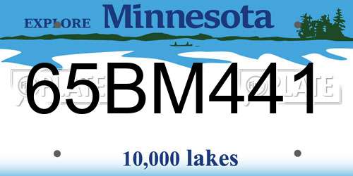 65BM441 Minnesota License Plate