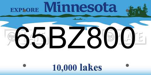 65BZ800 Minnesota License Plate