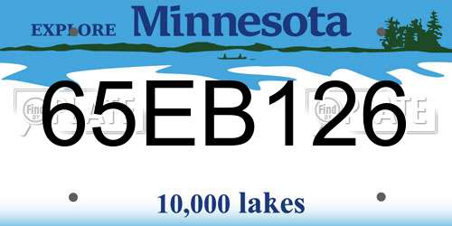 65EB126 Minnesota License Plate