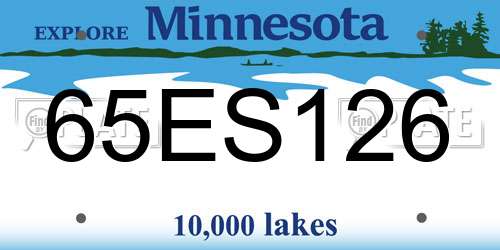 65ES126 Minnesota License Plate